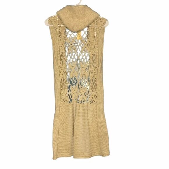 Open Front Duster Cardigan Sweater Vest L - Picture 4 of 9